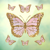 Imitate Glitzer Rosa Schmetterling Fensteraufkleber (Blatt 3)