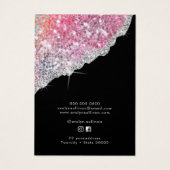 Imitate Glitzer rosa Schmuckkarte (Rückseite)
