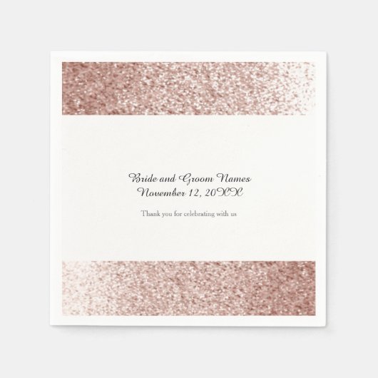Imitate Glitzer Rose Gold Serviette (Vorderseite)