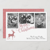 Imitate Glitzer Rose Gold Weihnachtsmann Feiertagskarte (Vorne/Hinten)