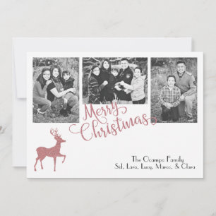 Imitate Glitzer Rose Gold Weihnachtsmann Feiertagskarte