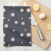 IMITATE Glitzer Rose Goldblütenmuster Handtuch (Viertel Falte)