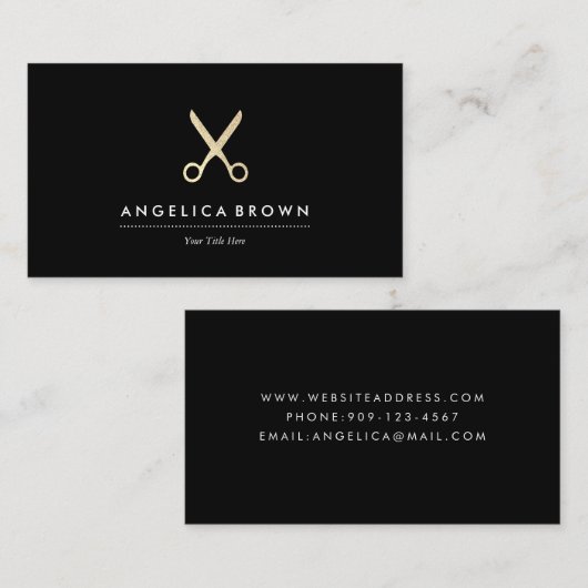 Imitate Glitzer Schere Visitenkarte (Vorne/Hinten)