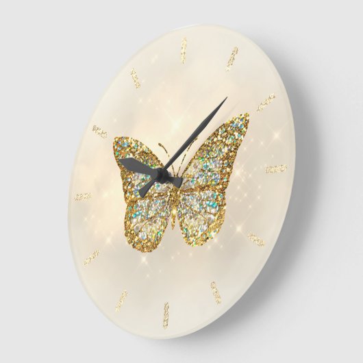 Imitate Glitzer Schmetterling Design große Uhr (Winkel)