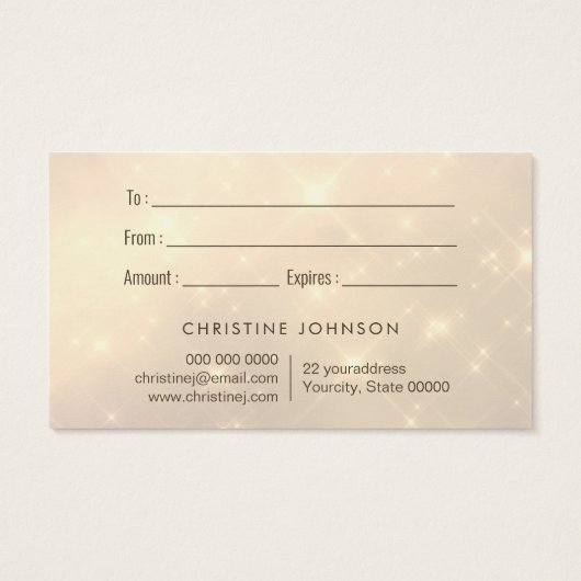 Imitate Glitzer Schmetterling Logo Geschenkkarte (Rückseite)