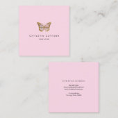 Imitate Glitzer-Schmetterling-Quadrat Quadratische Visitenkarte (Vorne/Hinten)