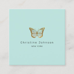 Imitate Glitzer Schmetterling Quadratische Visitenkarte