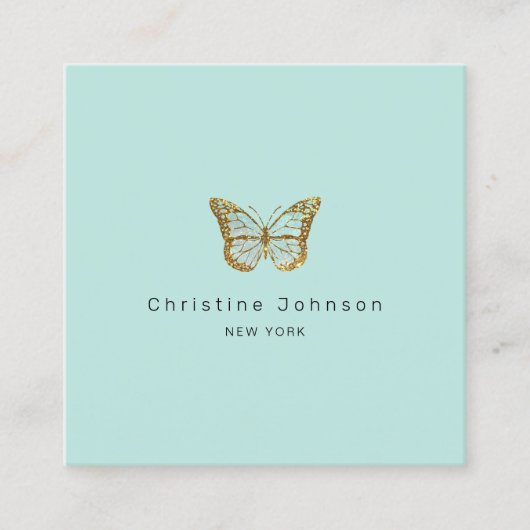 Imitate Glitzer Schmetterling Quadratische Visitenkarte (Vorderseite)
