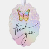 Imitate Glitzer Schmetterling vielen Dank Ornament Karte (Links)