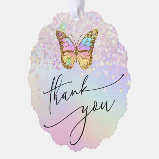 Imitate Glitzer Schmetterling vielen Dank Ornament Karte (Links)