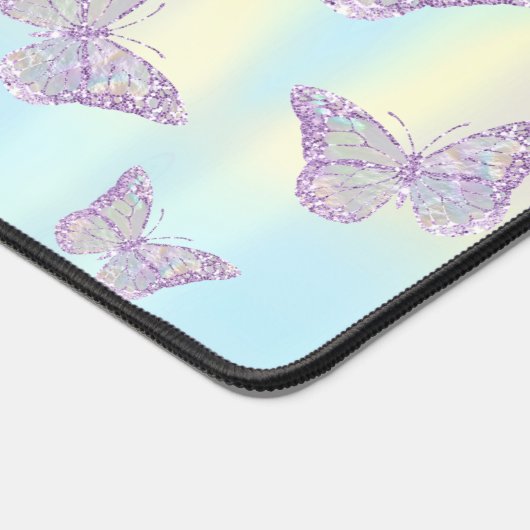 Imitate Glitzer Schmetterlinge Schreibtischunterlage (Ecke)
