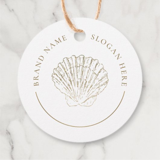 Imitate Glitzer Seashell-Logo Geschenkanhänger (Rückseite)