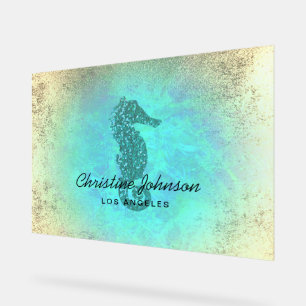 Imitate Glitzer Seepferd Acrylschild