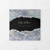 Imitate Glitzer Silber-Sequenzer Dreifach Gefaltete Karte (Cover)