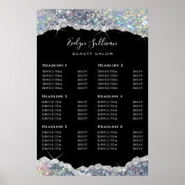 Imitate Glitzer Silber Sequenzer Preisliste Poster