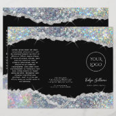 Imitate Glitzer Silbersequenzbroschüre (Vorne/Hinten)