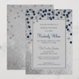 IMITATE Glitzer Silver Navy Konfetti Brautparty Einladung
