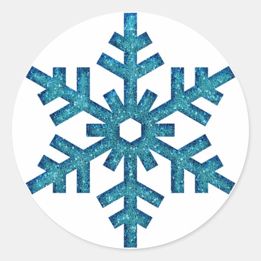 Imitate Glitzer Snowflake Weihnachten SticG Runder Aufkleber (Vorderseite)