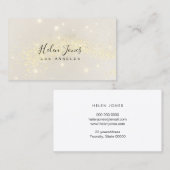 Imitate Glitzer Stars Sepia Aquarell Visitenkarte (Vorne/Hinten)