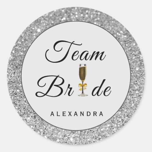 Imitate Glitzer Team Bricker Runder Aufkleber (Vorderseite)