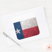 Imitate Glitzer Texas Flagge Quadratischer Aufkleber (Umschlag)