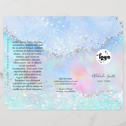 Imitate Glitzer Trifold-Broschüre (Vorne/Hinten)