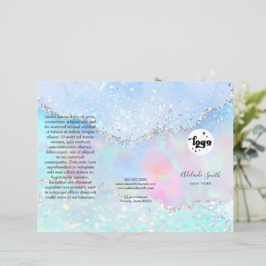 Imitate Glitzer Trifold-Broschüre (Stehend Vorderseite)