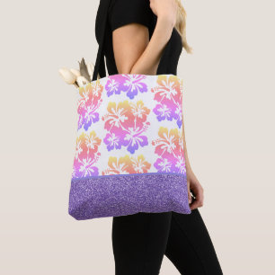 Imitate Glitzer & Tropische Blume Totbeutel Tasche