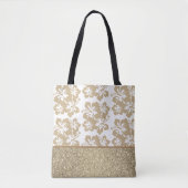 Imitate Glitzer & Tropische Blume Totbeutel Tasche (Vorderseite)