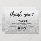 Imitate Glitzer Vielen Dank für die Medieneinlage Einladung (Vorne/Hinten)