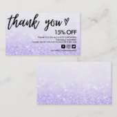 Imitate Glitzer Vielen Dank Visitenkarte (Vorne/Hinten)