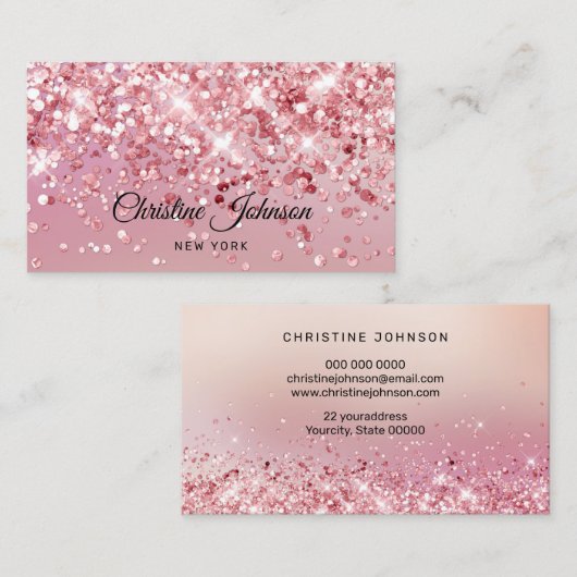 Imitate Glitzer Visitenkarte (Vorne/Hinten)