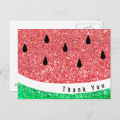 Imitate Glitzer Wassermelon Slice vielen Dank Postkarte (Vorne/Hinten)