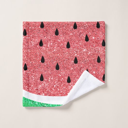 IMITATE Glitzer Wassermelone Badhandtuch Set (Waschlappen)