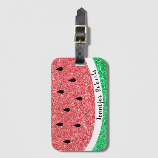 Imitate Glitzer Wassermelone Design Gepäckanhänger (Vorderseite Vertikal)