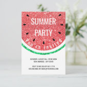 Imitate Glitzer Wassermelone Party Einladung (Stehend Vorderseite)
