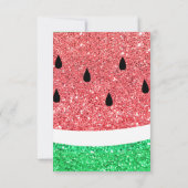 Imitate Glitzer Wassermelone Party Einladung (Rückseite)