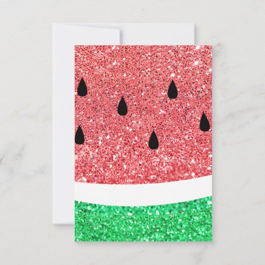 Imitate Glitzer Wassermelone Party Einladung (Rückseite)