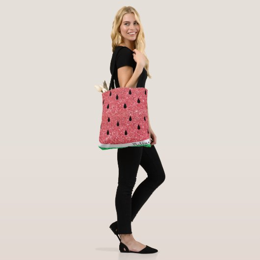 Imitate Glitzer Wassermelone Tasche (Am Model)