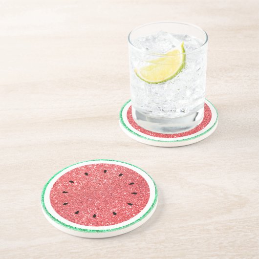 Imitate Glitzer Wassermelone Untersetzer (Seite)