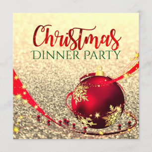 Imitate Glitzer Weihnachtsabend Party Einladung