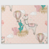 Imitate Glitzer Wüste Steampunk Llama Geschenkpapier (Flach)
