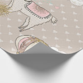Imitate Glitzer Wüste Steampunk Llama Geschenkpapier (Ecke)
