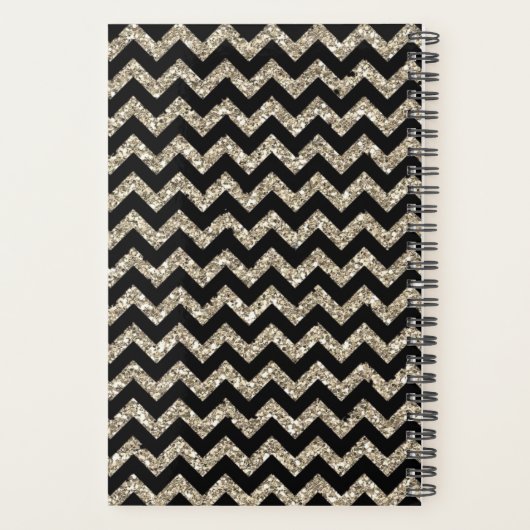 Imitate Glitzer Zickzack Gold Monogram Planer (Rückseite)