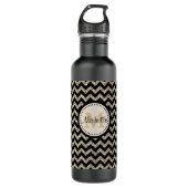 Imitate Glitzer Zickzack Monogramm Trinkflasche (Vorderseite)