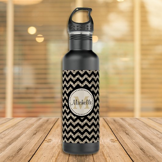 Imitate Glitzer Zickzack Monogramm Trinkflasche