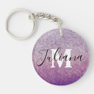 Imitate Glitzer Zwei Tone Mit Monogramm Schlüssela Schlüsselanhänger