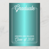 Imitate Glossy Aquamarin Blue Green Abschluss Ankündigung (Vorderseite)