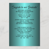 Imitate Glossy Aquamarin Blue Green Abschluss Ankündigung (Rückseite)