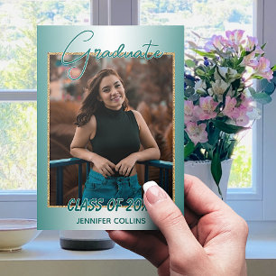 Imitate Glossy Aquamarin Green Gold Glitzer Abschl Ankündigung